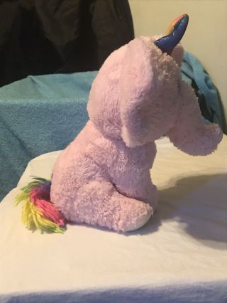 Kellytoy Unicornimals Elephant Pink Rainbow Horn Stuffed Plush 11 