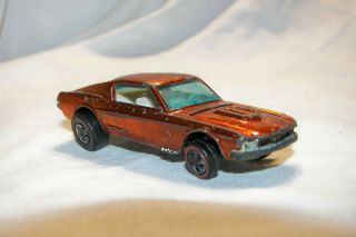 Vintage 1968 Hot Wheels Redline Orange Custom Mustang Louvered Rear Window Usa