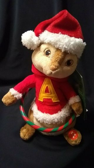 Animated Musical Alvin & The Chipmunks Hula Hoop Christmas 10 Plush With Tags