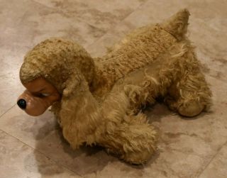 Rare Early 1900 ' s Stuffed RUBBER FACE DOG - PUPPY - - 18 Inches - 2