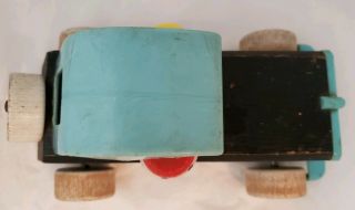 Vintage Black Fisher Price Wooden 674 Sports Car Toy With Lightning Bolt RARE 2