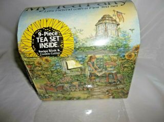 My Tea Party 9 Piece Doll Size Ceramic Tea Set Illustrated By Kim Jacobs 1999