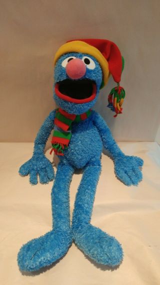 Sesame Street Grover Plush 24 Inches 2004 Christmas Toy Muppet Blue