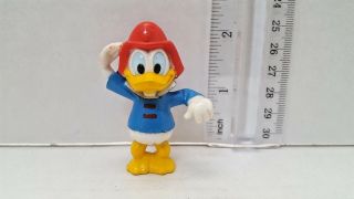 Vintage Walt Disney Donald Duck Fireman Pvc Resin Figurine