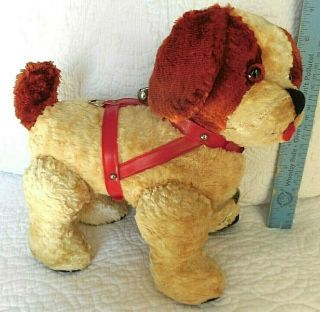 Vintage Billy The Lucky Pup Big Jointed Plush Dog Knickerbocker,  Harness Old Toy