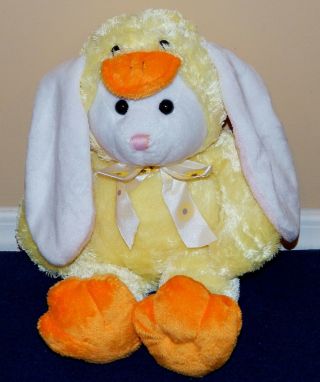 15 " Toys R Us Animal Alley White Easter Bunny Rabbit Soft Plush In Duck Costume