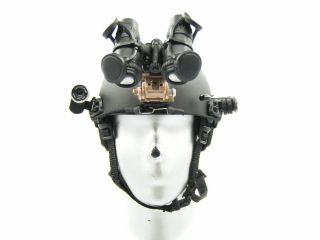 1/6 Scale Toy U.  S.  Coast Guard Msrt - Black Fast Helmet & Nvg Set