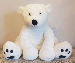 Toys R Us Polar Bear Plush Large Floppy White Soft Stuffed Animal 18 " Sitting