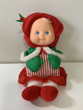 Vtg.  Fisher Price Puffalump Kids Christmas Baby Doll Girl Plush Dress 12 " 1992