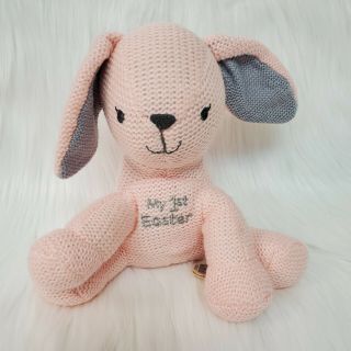 8 " Dan Dee Pink Bunny My First Easter Knit Lovey Plush Stuffed Toy B216