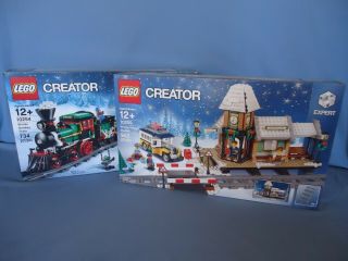 Lego Creator 10254 Winter Holiday Train & 10259 Winter Village Station Misb