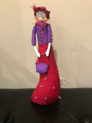 Dan Dee Collector’s Choice Cat Red Hat Society With Purple Bag Beaded Jacket