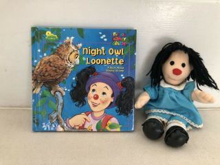 Vintage Small 2002 Big Comfy Couch Molly 8 " Plush Rag Doll Blue Dress Toy & Book
