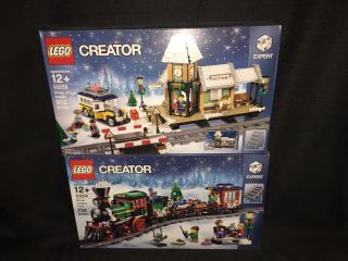Lego Winter Holiday Train 10254 & Village Station 10259 (retired) - Christmas