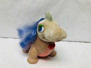 Baby Saurs Flocked Dinosaur Toy,  Vintage Rare Toy,  1986 Just For Kids 1980s Htf
