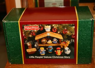 2002 Fisher Price Little People Deluxe Christmas Story Nativity Set Complete
