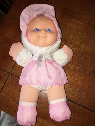 Puffalumps Baby Doll Vtg 1994 Rattle Pink Blonde Girl Plush Dolly Nylon 1212