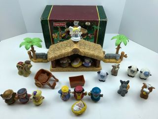 2002 Fisher Price Little People Deluxe Christmas Story Nativity With Extra Piece