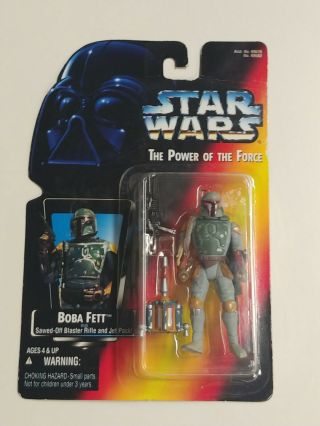 Star Wars Boba Fett Power Of The Force 1995 On Card.
