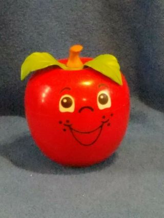 Vintage Fisher Price Happy Apple Chime Baby Toy Short Stem 1972