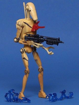 STAR WARS LOOSE AOTC VERY RARE WHITE BATTLE DROID IN ARENA BATTLE.  C - 10, 2