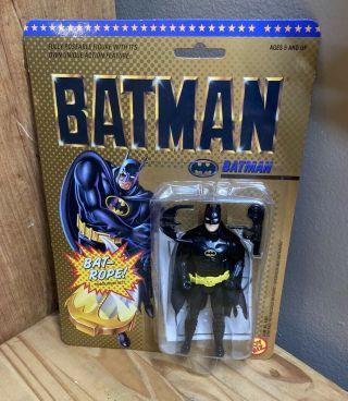1989 Batman The Movie Batman Action Figure Bat Rope Toy Biz Joker Gotham