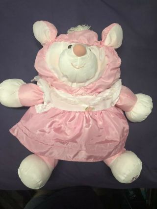 Vtg Fisher Price Puffalump Pink & White Lamb Sheep In Dress 8005 14” 1986