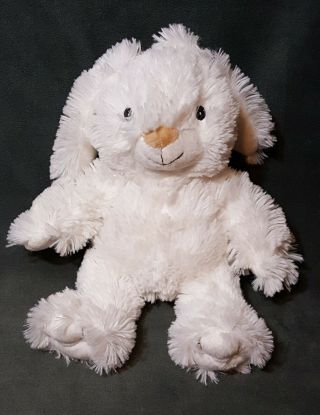 Little Miracles Costco White Brown Bunny Rabbit Plush 12 " Stitched Eyes Shaggy
