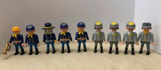 Playmobil Vintage Civil War Soldiers Set Of 9 (1990 - 1997)