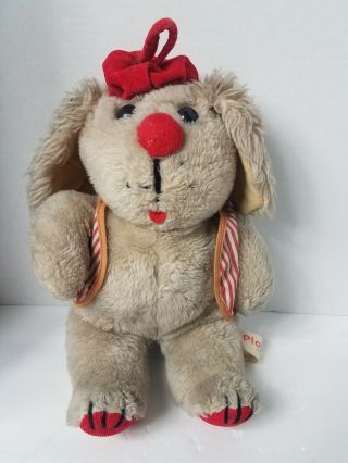 13 " Vintage Russ Berrie Co Plops Bunny Rabbit Or Dog Vest Animal Plush Toy 1977