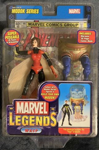 Marvel Legends Series 15 Rare Wasp Red Variant Action Figure Modok Legs Nip