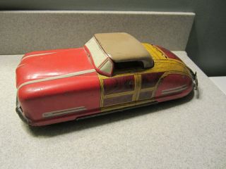 Vintage Antique Wyandotte Pressed Steel " Woody " Convertible Coupe Toy Car