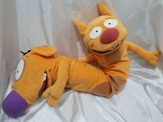 Vintage Rare Catdog Applause Hand Puppet Plush Stuffed Toy Nickelodeon Cat Dog