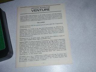 1970 VENTURE Finance & Big Business Bookshelf Card Game Complete 3M Gamette 3