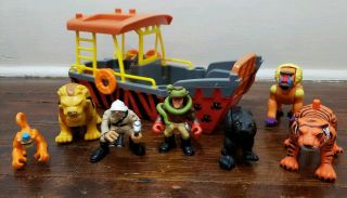 Fisher Price Imaginext Safari Boat With Animals And Figures