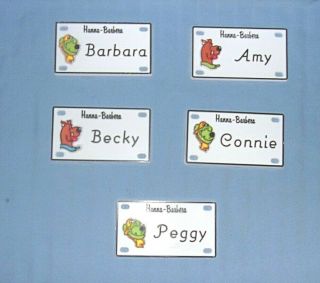 5 Vintage Hanna Barbera Bicycle Name Plates 1972 Scooby Doo Mutley