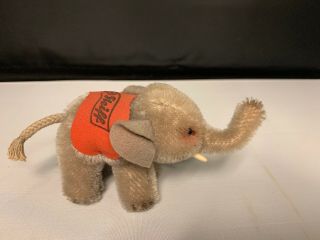 Vintage Small Steiff Elephant W/id Blanket