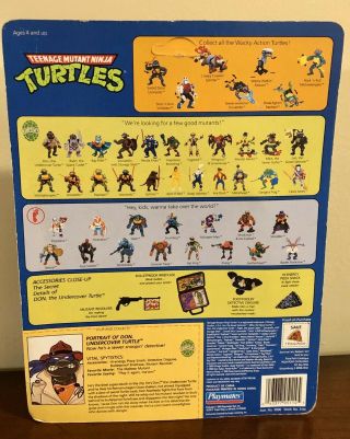 1990 Teenage Mutant Ninja Turtles Undercover Don - MOC Unpunched Card 2