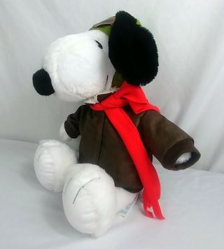 Peanuts Movie Flying Ace Snoopy " 16 Plush Red Baron Bomber Build A Bear Bomber