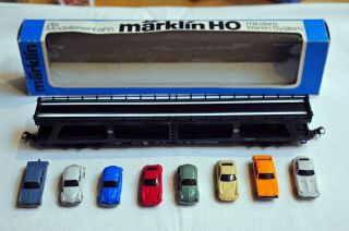 Marklin 4074 Ho Gauge Db Car Transport Wagon With Cars And Packaging