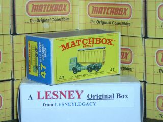 Matchbox Lesney 47c Daf Tipper Container Aqua Mod Type E4 Empty Box