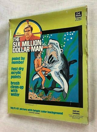 1975 The Six Million Dollar Man Craft Master Paint By Number Set Jaws Of Death