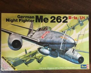 1974 Revell German Night Fighter Me 262 B - 1a/u1 1/32 Model Kit H - 275 No Decals