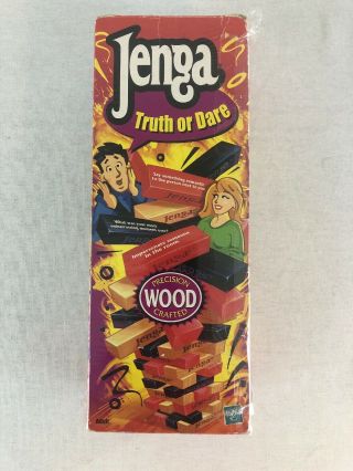 Jenga Truth Or Dare Game - Hasbro 2000 - 100 Complete - Adult Party Game