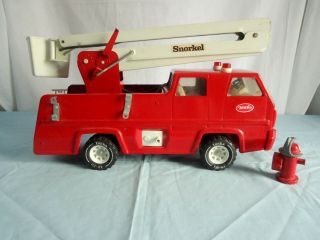 Tonka Snorkel Pressed Steel Metal Fire Truck With Extending Bucket Vintage 2
