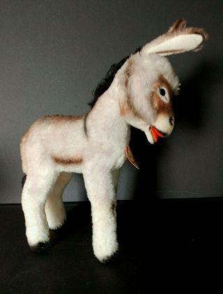 Vintage Steiff Medium Size Grissy Donkey With Tag 11 " X10 " 1960 