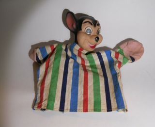Vintage Mighty Mouse Hand Puppet W/rubber Head Signed Terrytoon