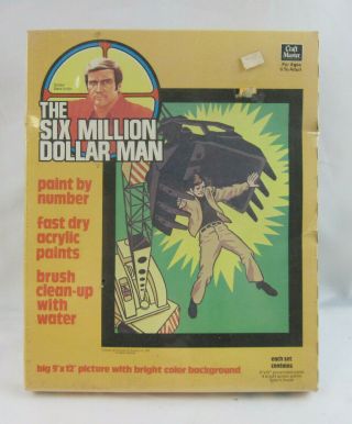 1975 Craft Master Six Million Dollar Man Paint By Number Man Against Machine Nib