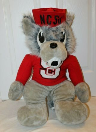 Huge Stuffed Large Nc State Wolfpack Plush Toy Gray/red 32 " Wolfie Htf Mascot