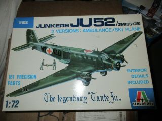 Italeri 1/72nd Scale Junkers Ju 52/3 Ambulance / Ski & Wheels Option Kit (n102)